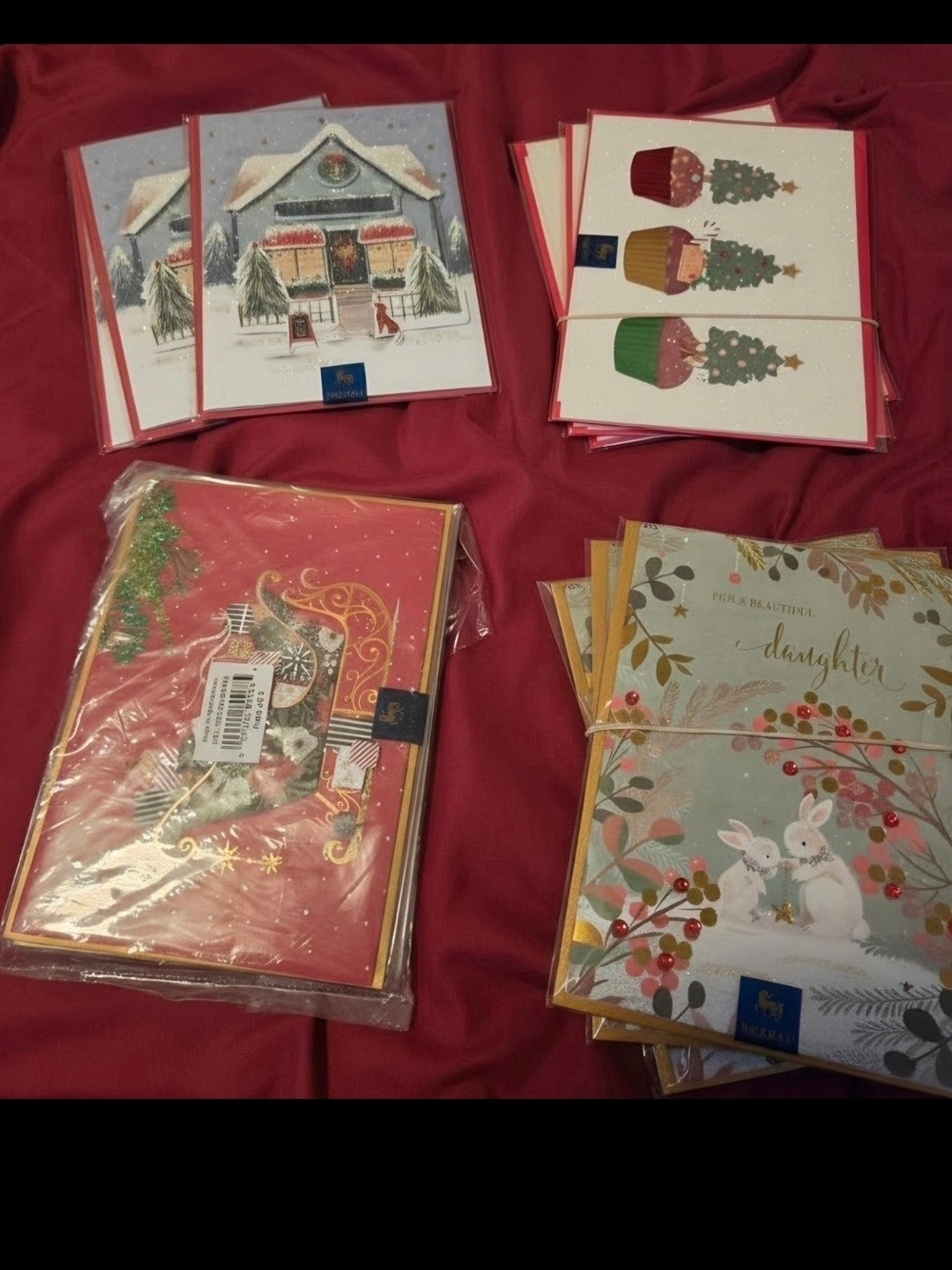 LOT OF 34 NIQUEA.D Luxury Hand-Decorated Christmas &Thanksgiviing Holiday Cards